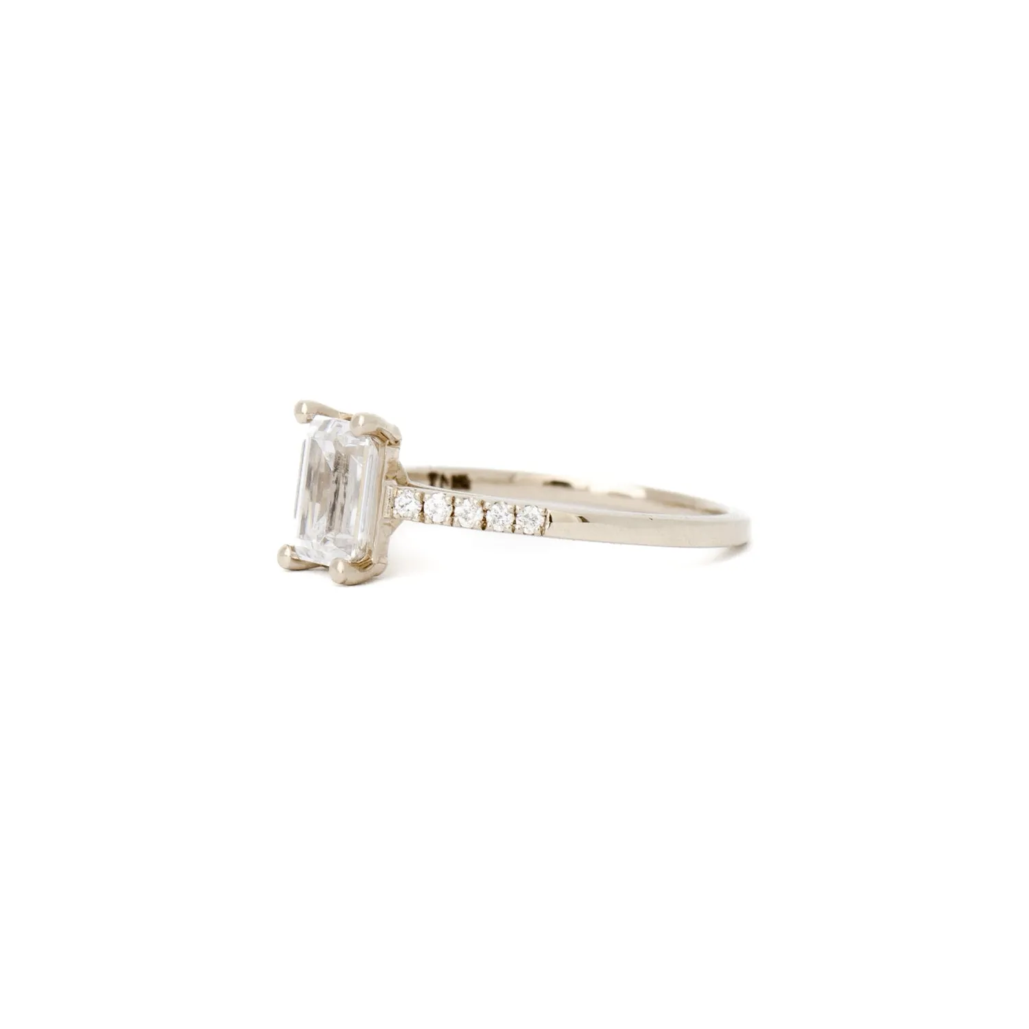 Emerald-cut Diamond Canopy Pavé Solitaire