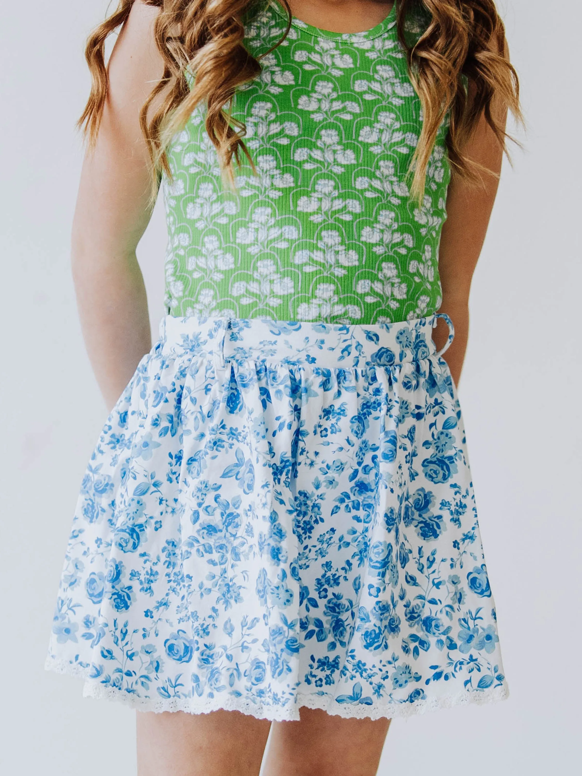 Garden Skort - Blooming Blues