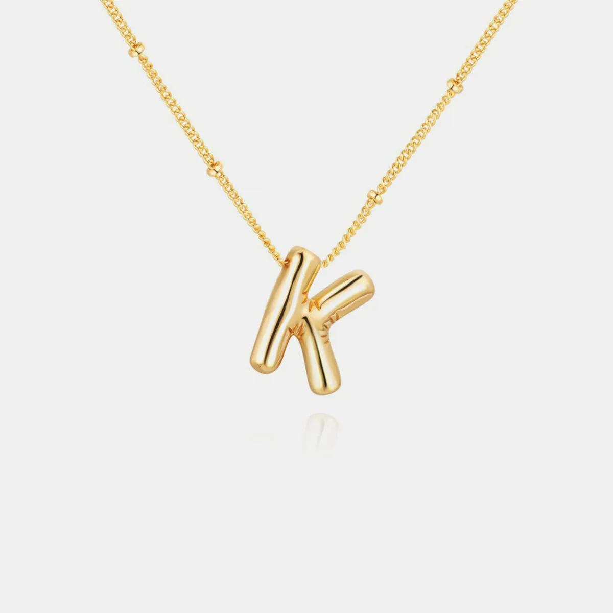 Gold-Plated Bubble Initial Necklace