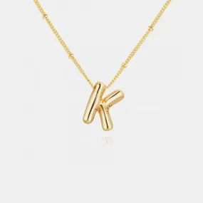 Gold-Plated Bubble Initial Necklace