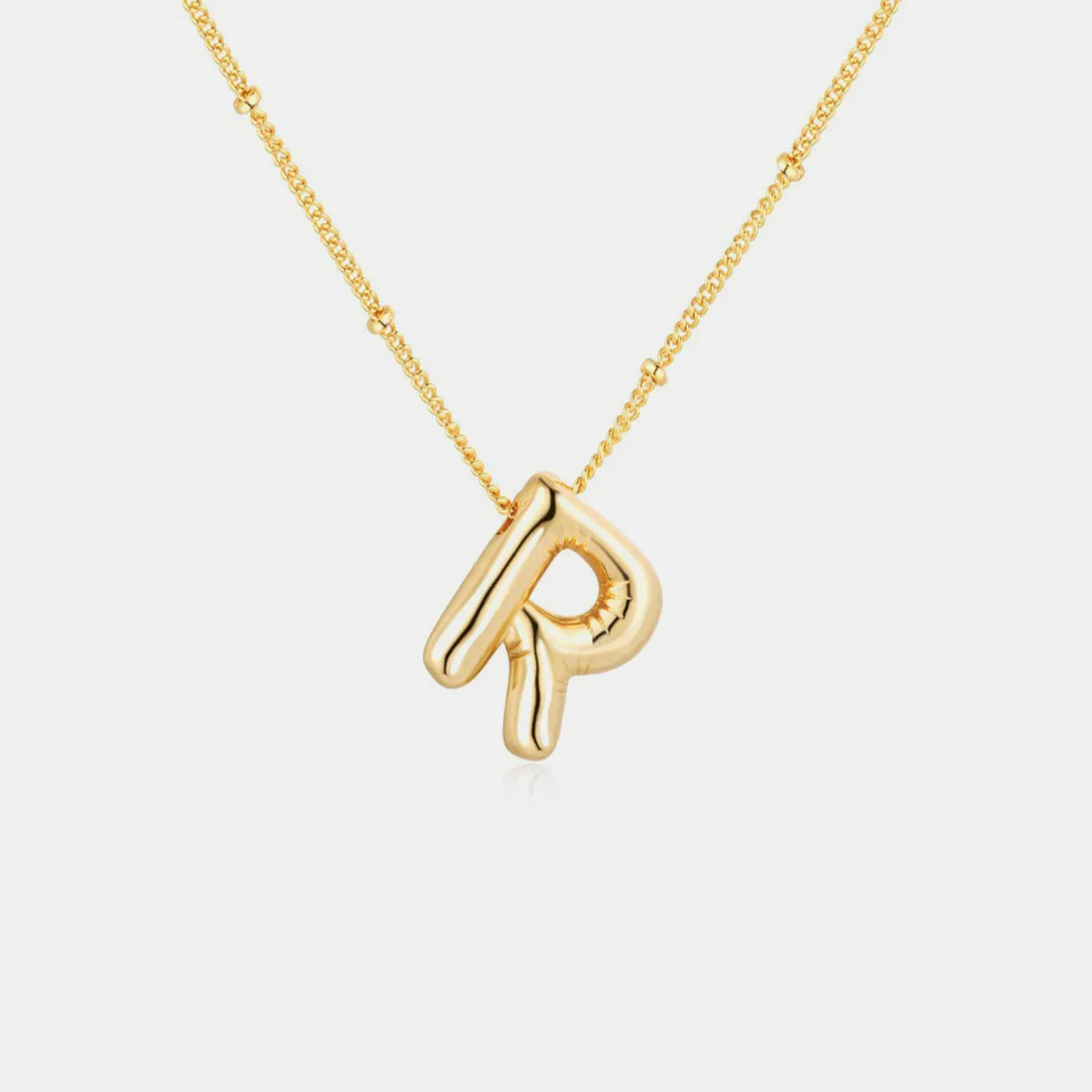 Gold-Plated Bubble Initial Necklace