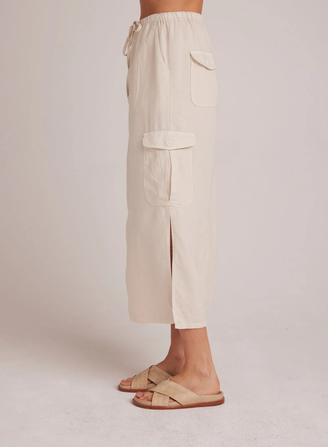 Goldie Bellow Pocket Cargo Skirt - Seashell Sand