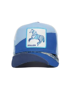 Goorin Bros Farmigami Self Reliant {Stallion} Trucker Hat (Blue)