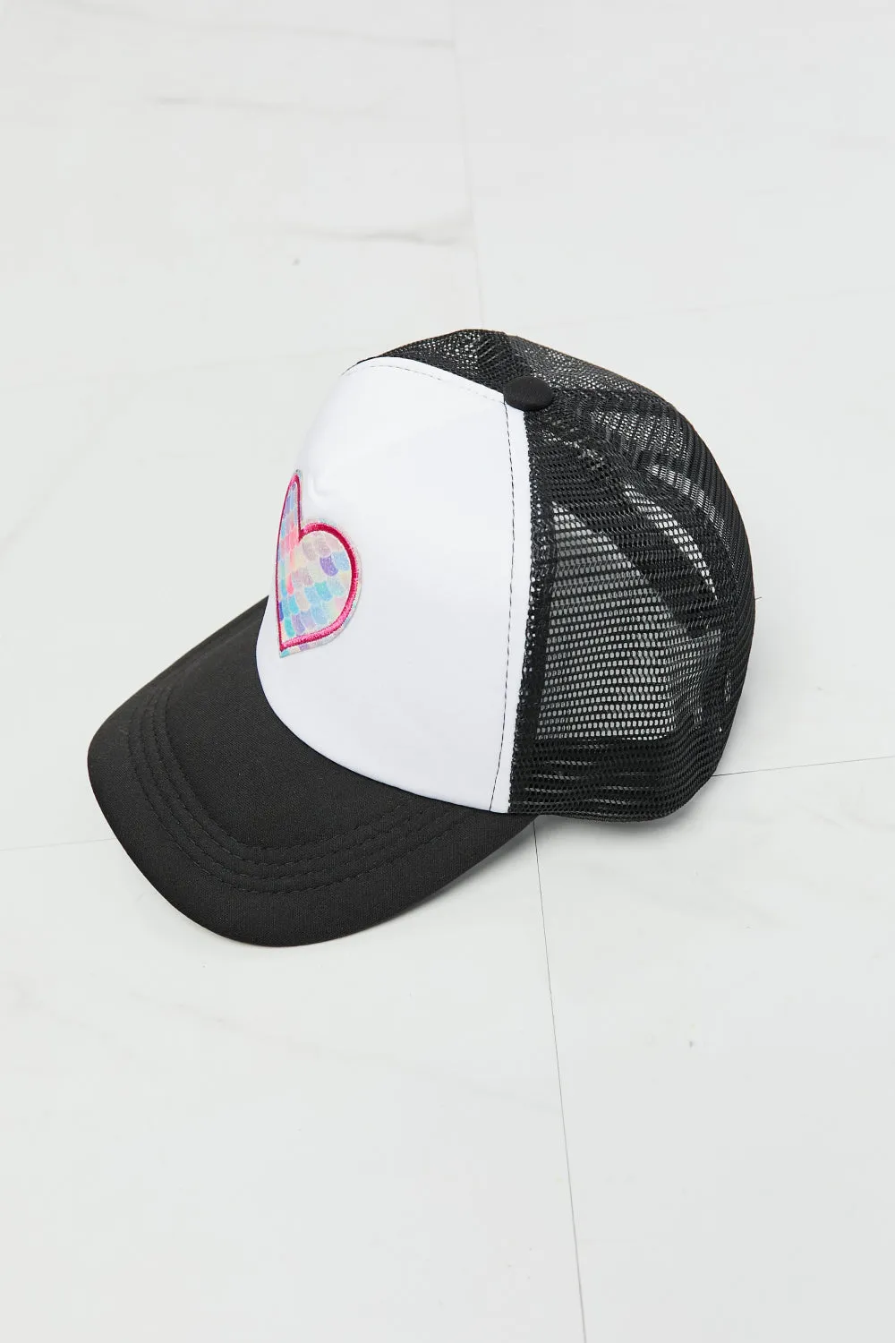 Heart Trucker Hat in Black