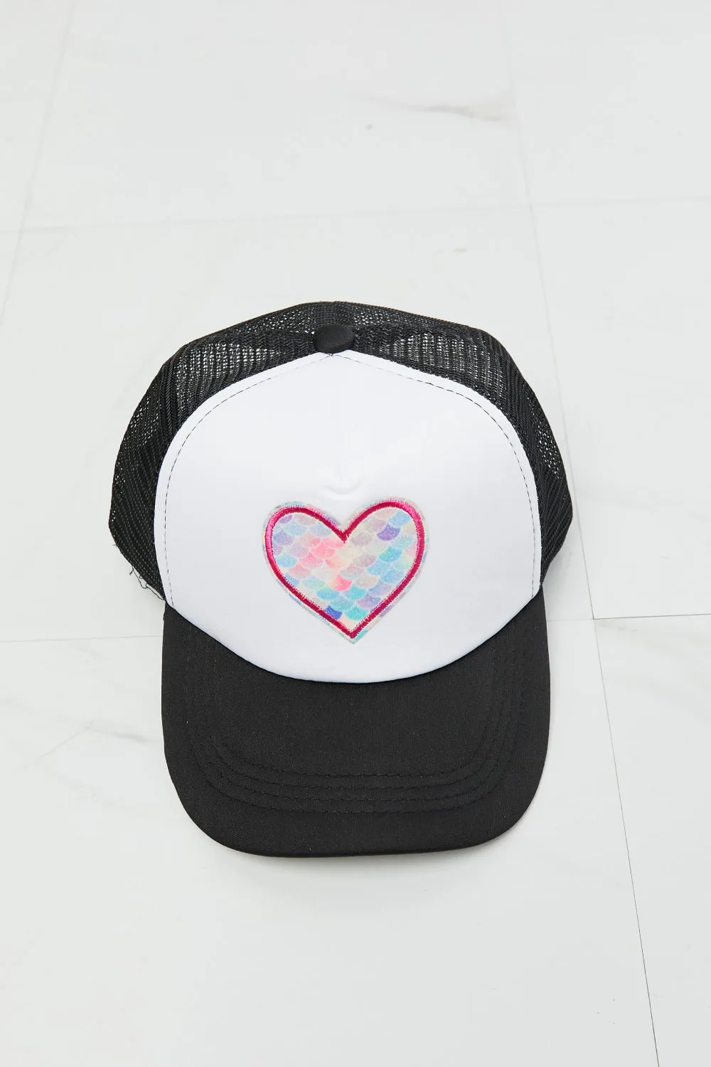 Heart Trucker Hat in Black