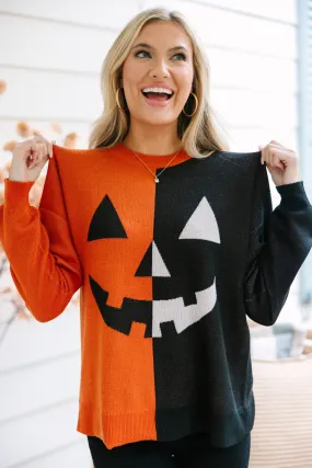 Hello Pumpkin Black and Rust Sweater