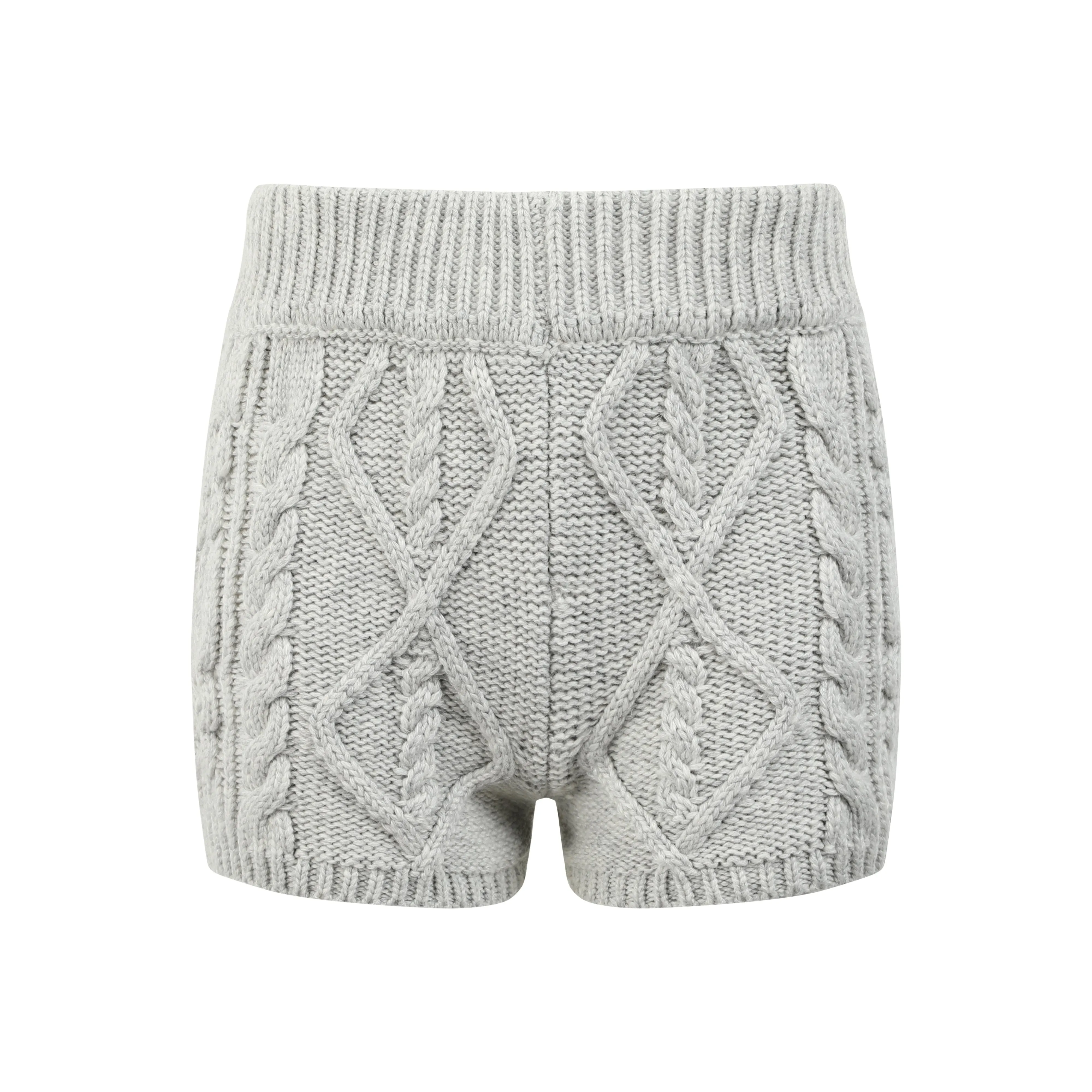 Isabella Cozy Knit Shorts in Grey