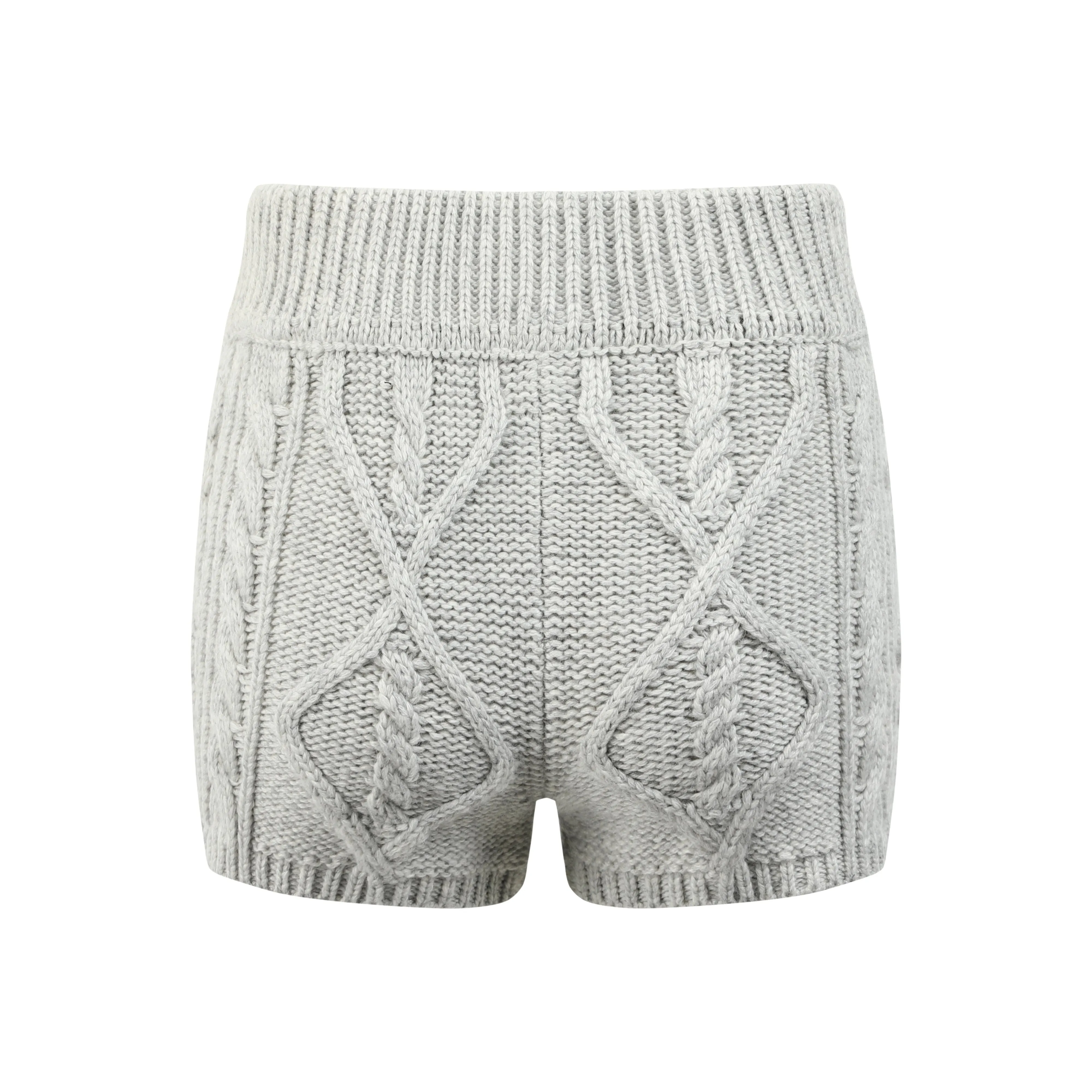 Isabella Cozy Knit Shorts in Grey