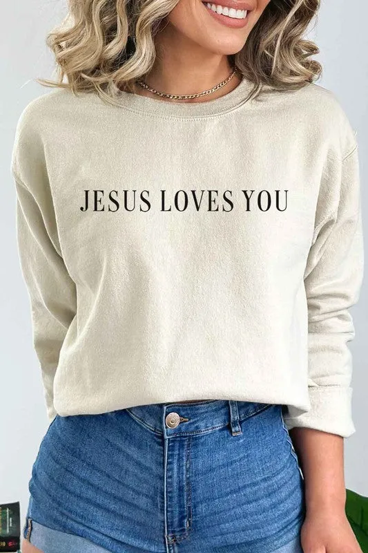 JESUS LOVES YOU GRAPHIC SWEATSHIRT