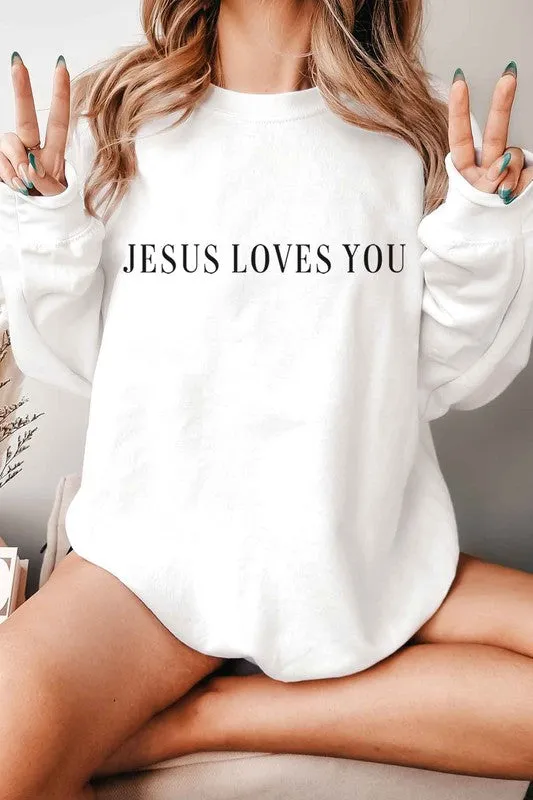 JESUS LOVES YOU GRAPHIC SWEATSHIRT