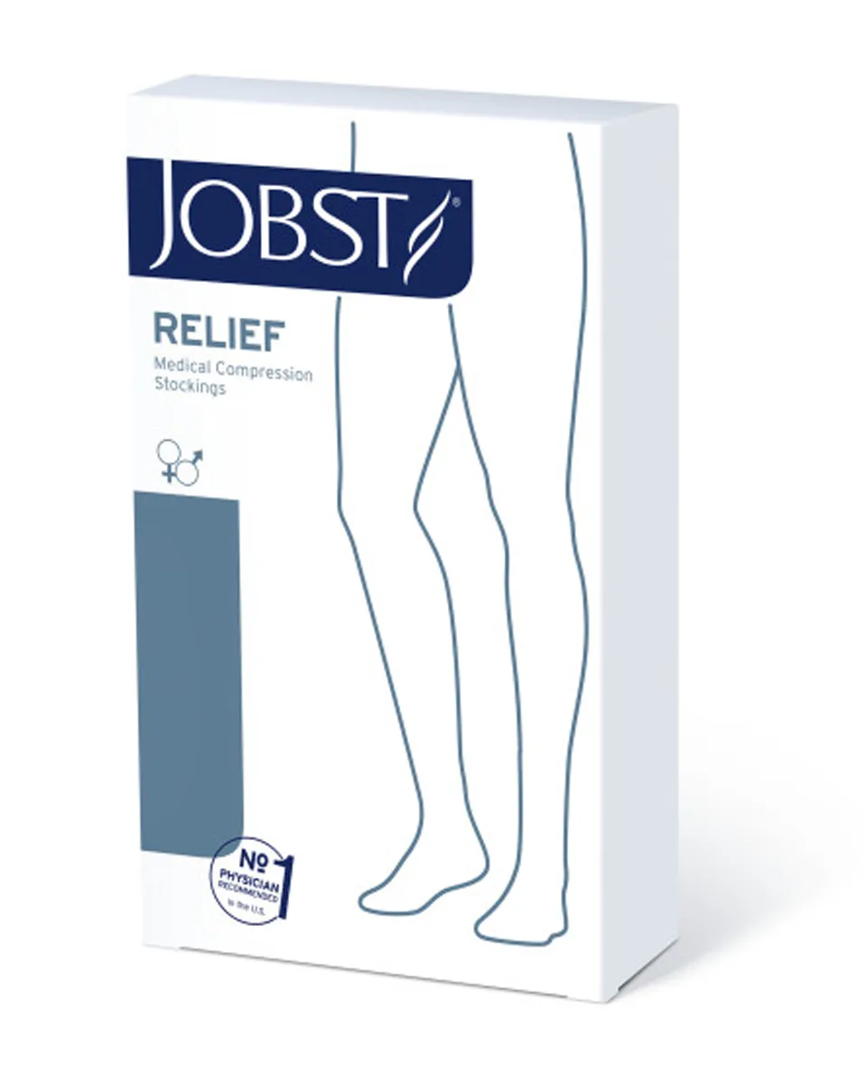 Jobst Relief Thigh Highs Closed Toe with Silicone Top Band 30-40 mmHg