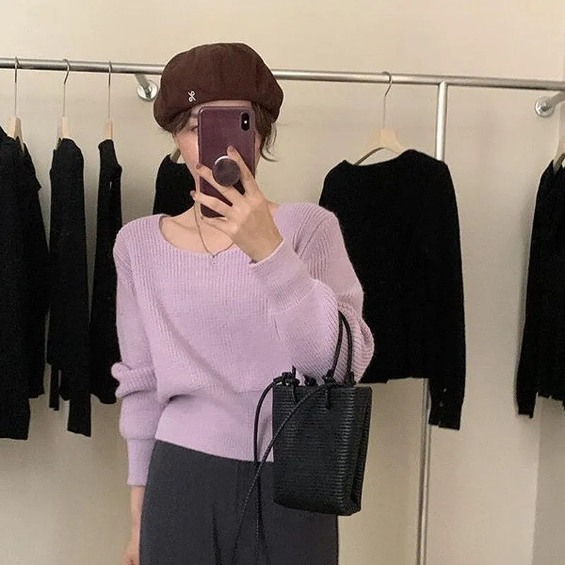 Knit Sweater With U-Neck