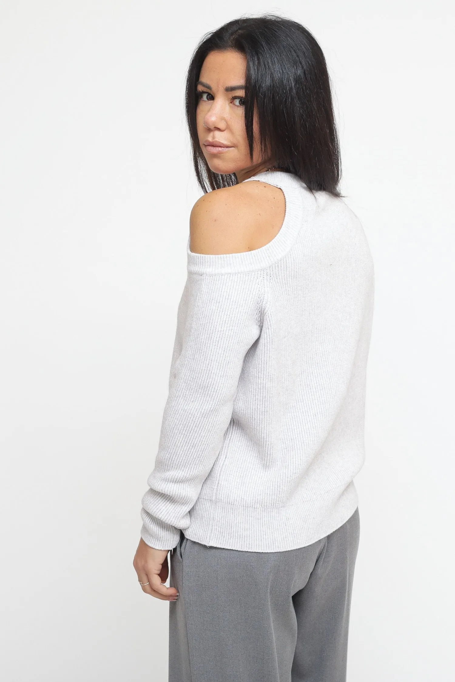 Knitwear Buco Spalla - Grigio