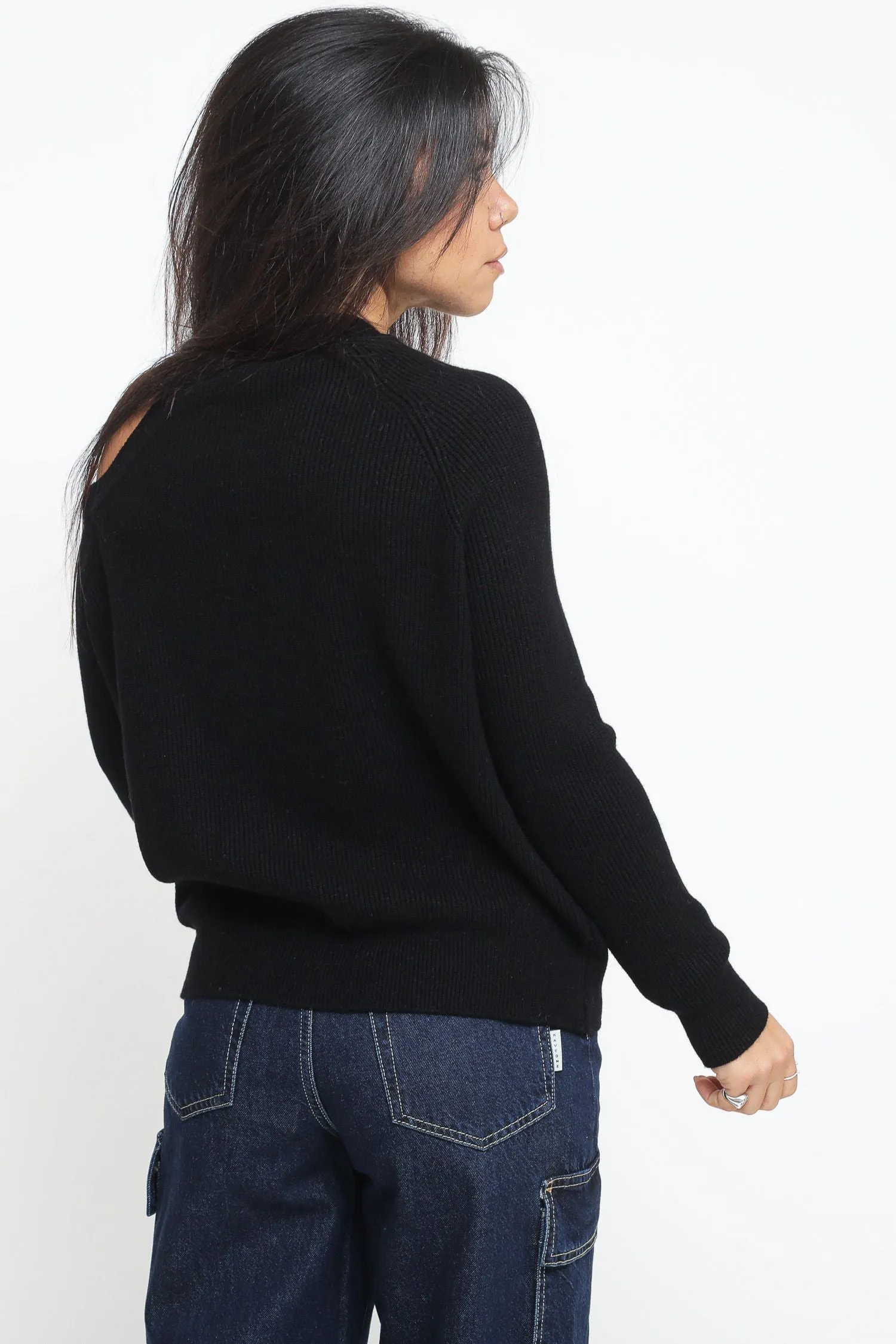 Knitwear Buco Spalla - Nero