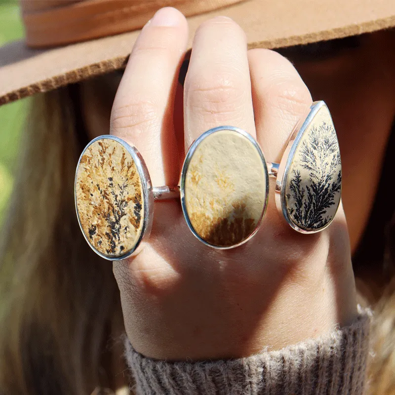 Leaf Jasper Oval Ring D