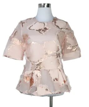 Lela Rose Pink & Rose Gold Blouse sz 0