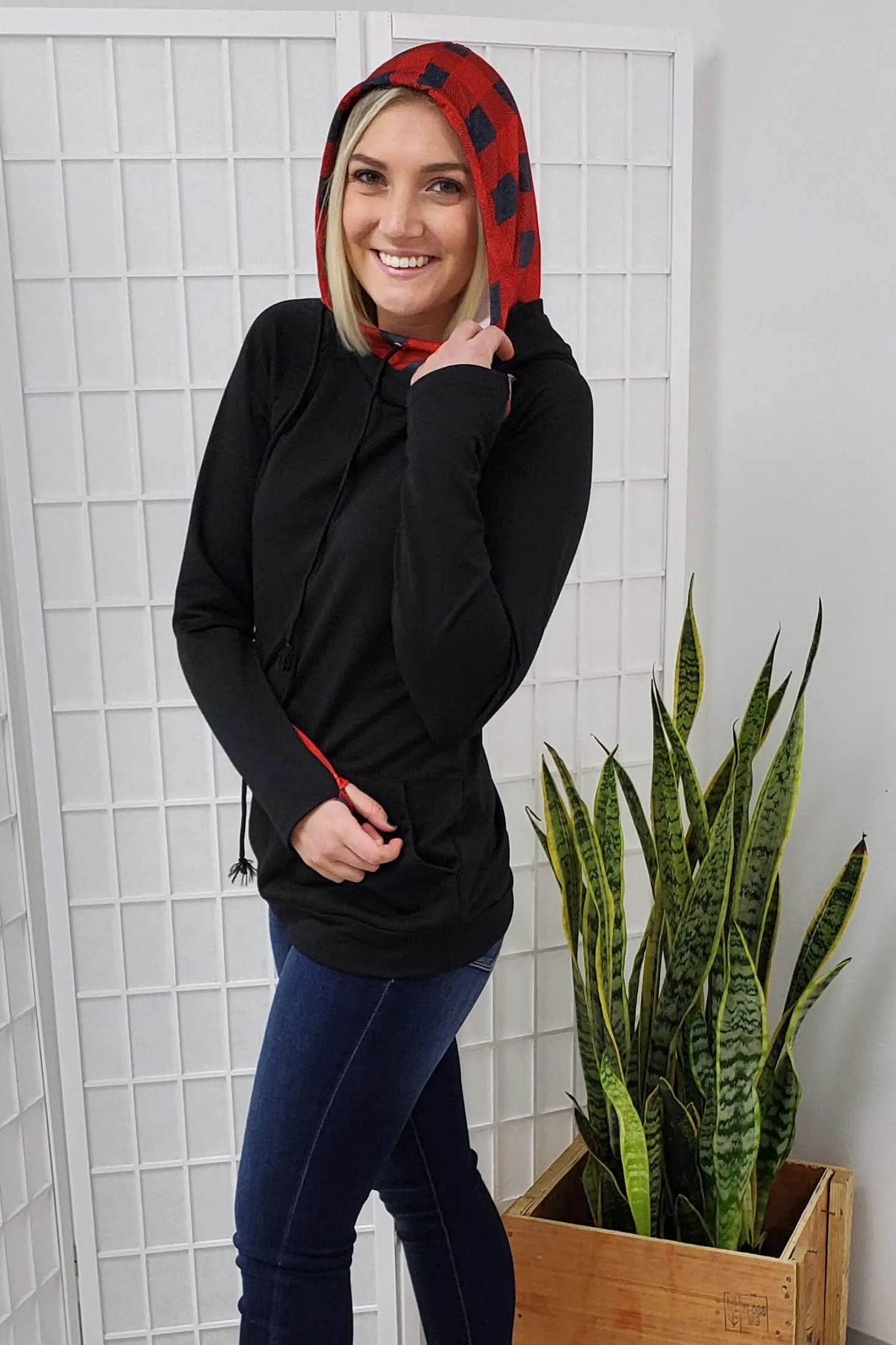 Lexie Black Double Hoodie