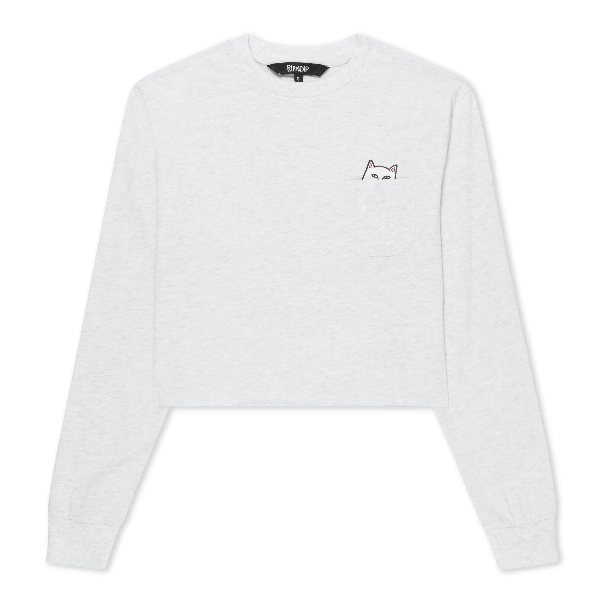 Lord Nermal Cropped Long Sleeve Pocket Tee (Ash Heather)