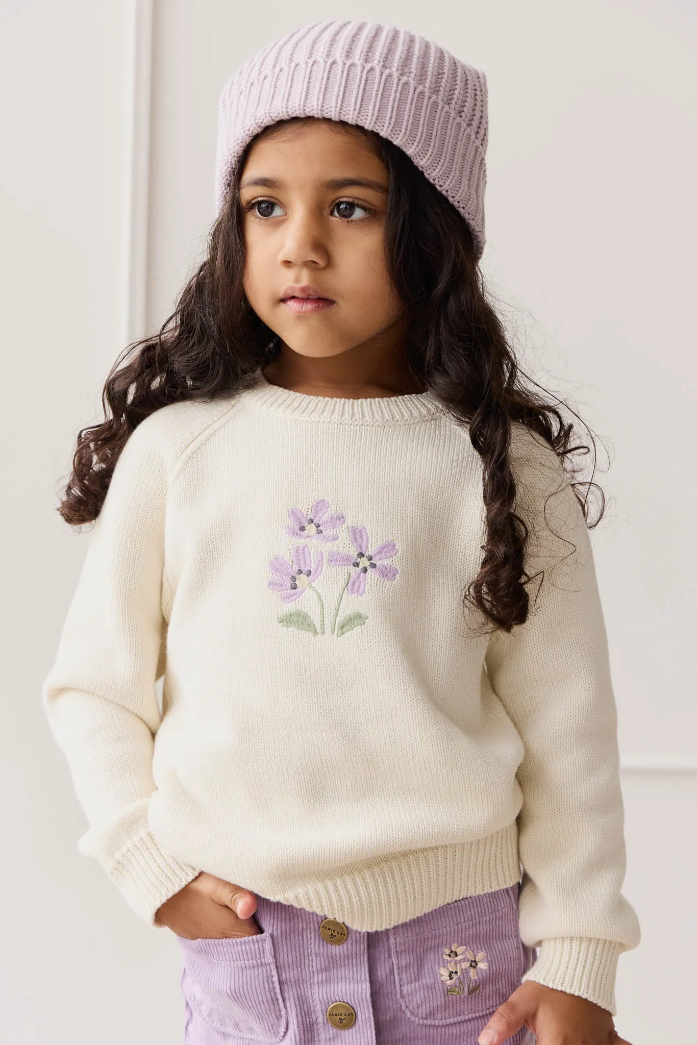 Macy Jumper - Cloud Meadow Flowers Placement