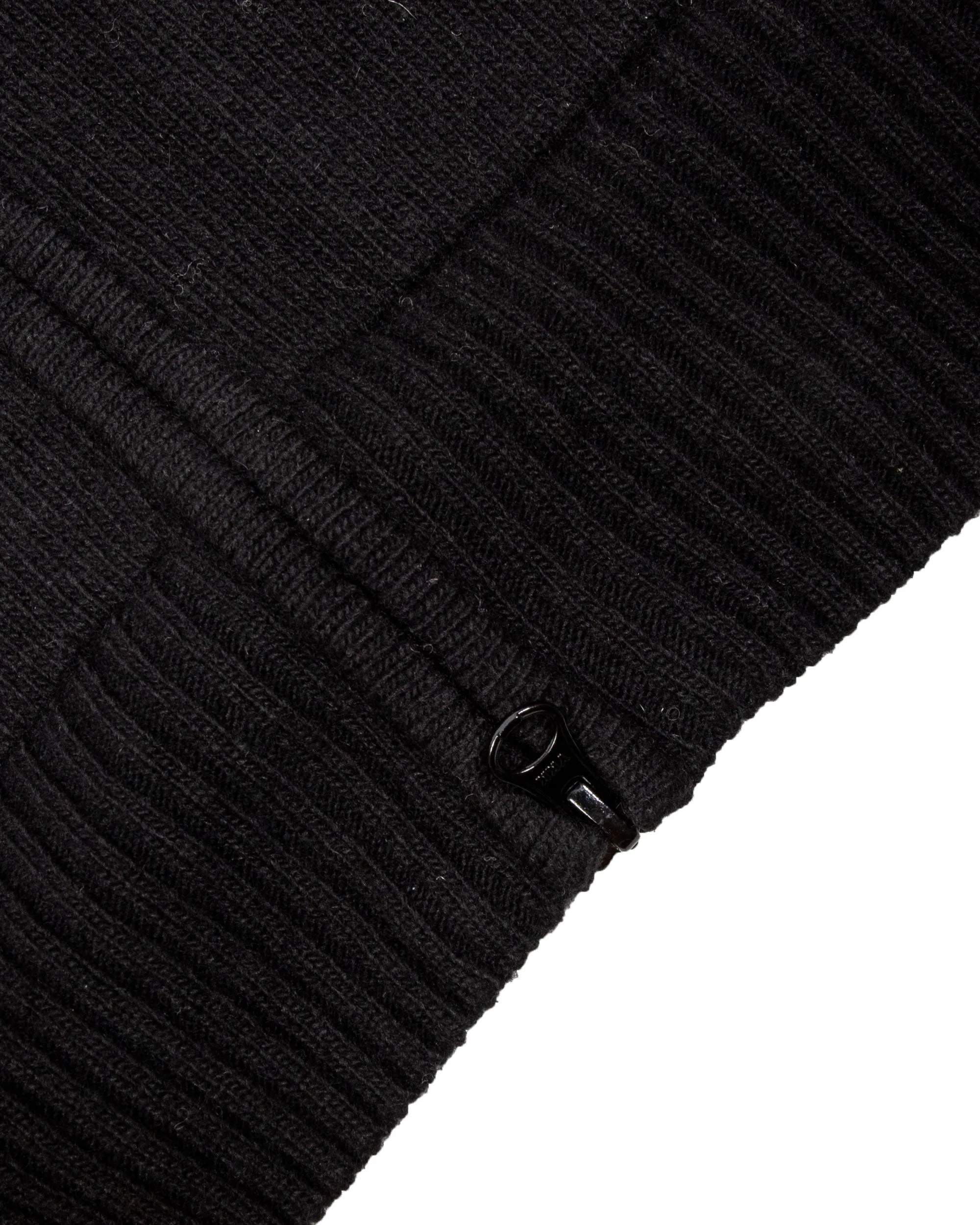 Maglione Full Zip CP Company Knitwear Lambswool Nero