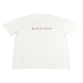 Marathon Hero T-Shirt (Ultra Oversized) - White/Mocha