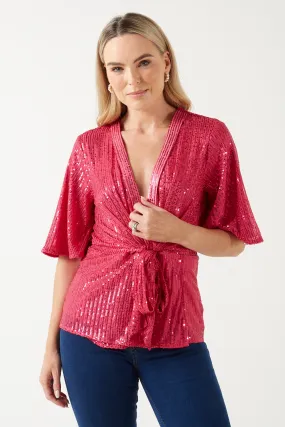 Marc Angelo Sequin Tie Top