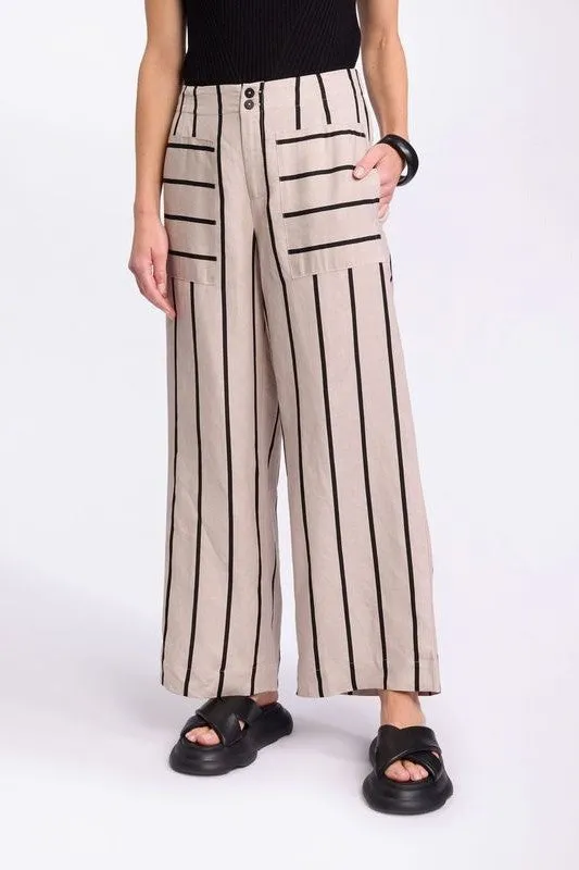 Marco Polo - YTMS58253 Wide Leg Stripe Pant