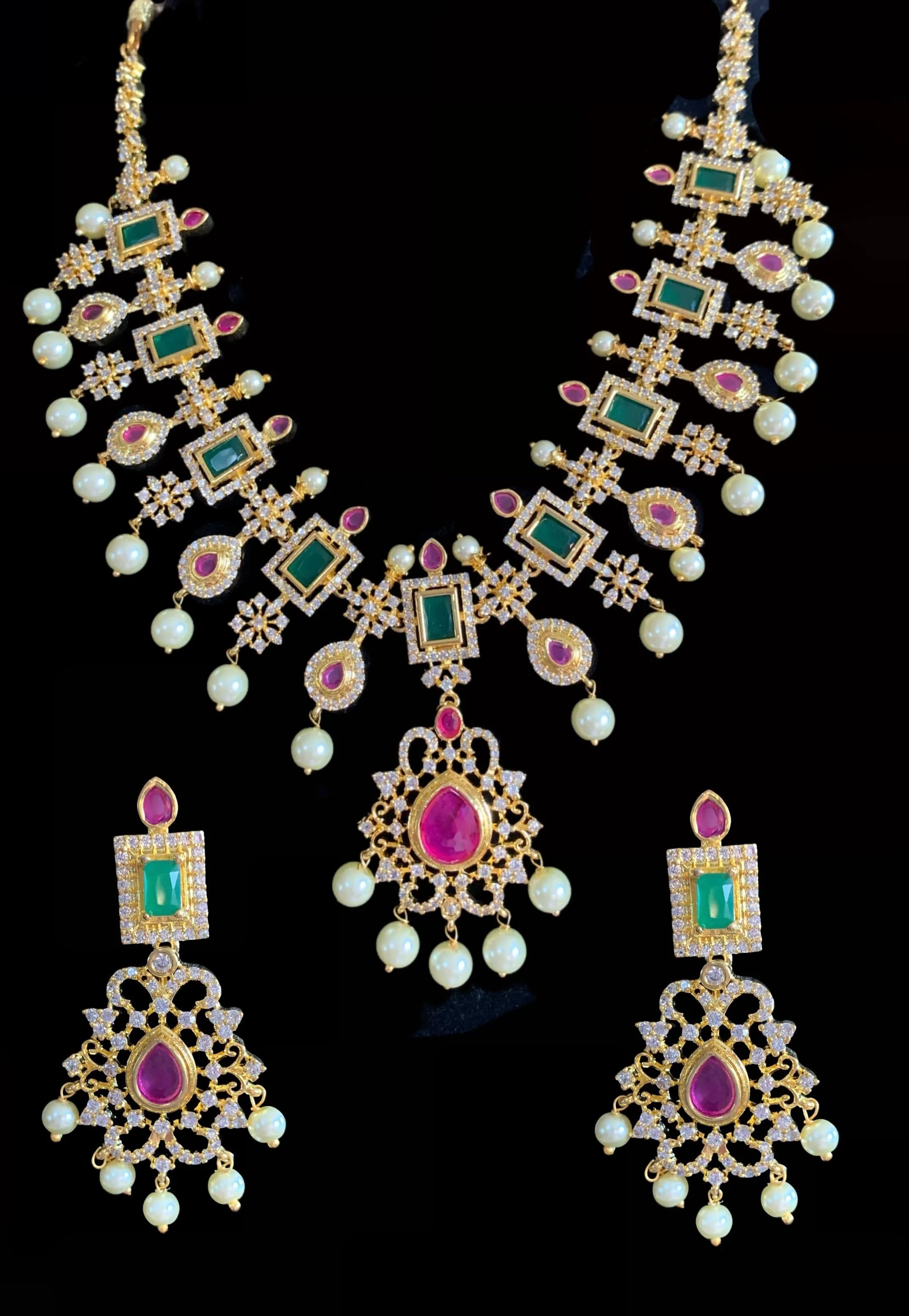 NS156 Mansha South Indian necklace set (READY TO SHIP  )