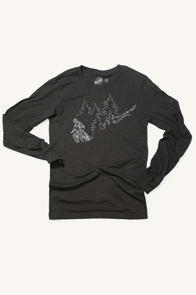 One Line Mountain Bike Longsleeve Shirt (Unisex)