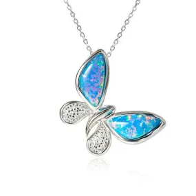 Opal Island Butterfly Pendant