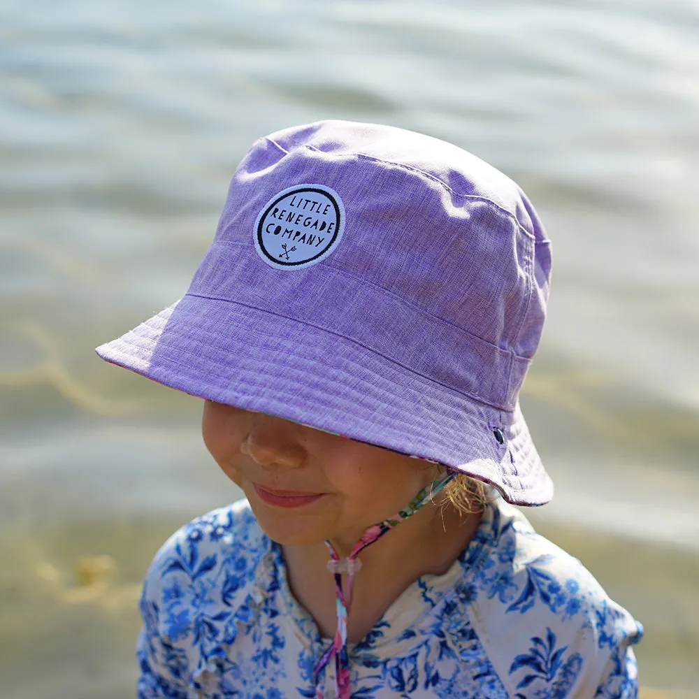 PASTEL POSIES REVERSIBLE BUCKET HAT - 4 Sizes