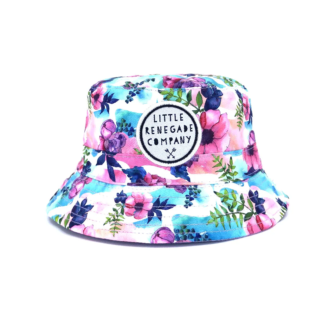 PASTEL POSIES REVERSIBLE BUCKET HAT - 4 Sizes