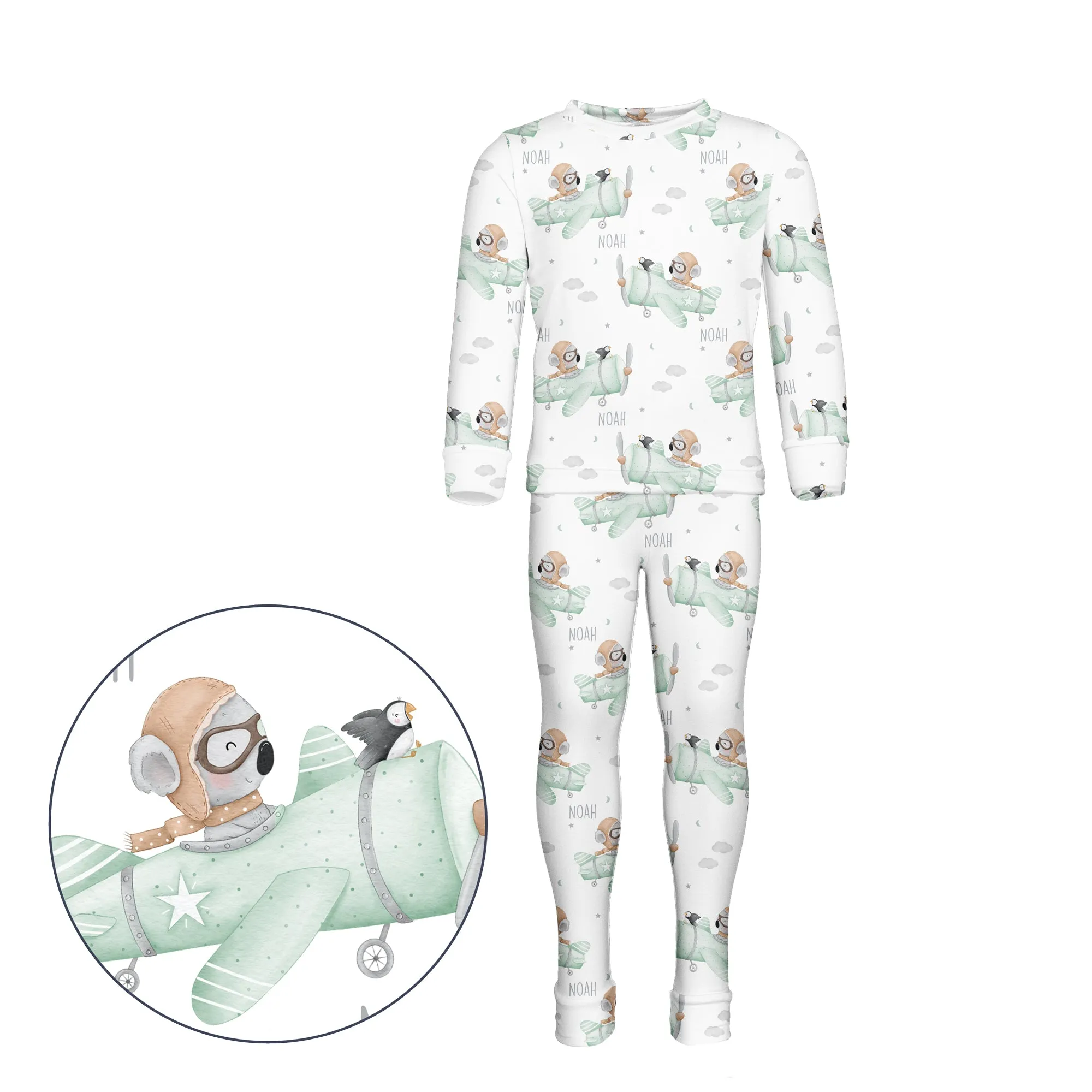 Personalized Kids Pyjamas (2 piece set) - MARKETPLACE (Animal Designs)