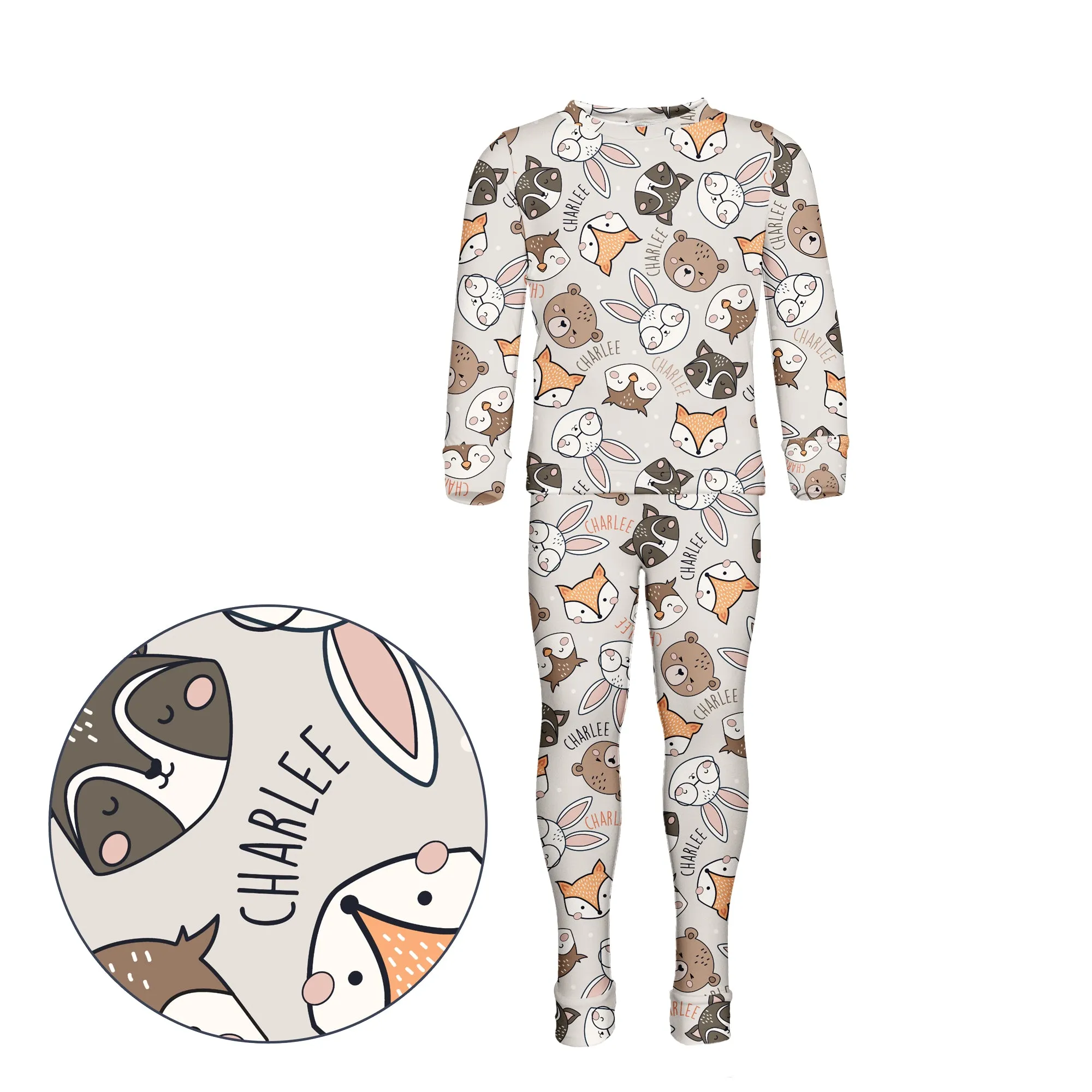 Personalized Kids Pyjamas (2 piece set) - MARKETPLACE (Animal Designs)