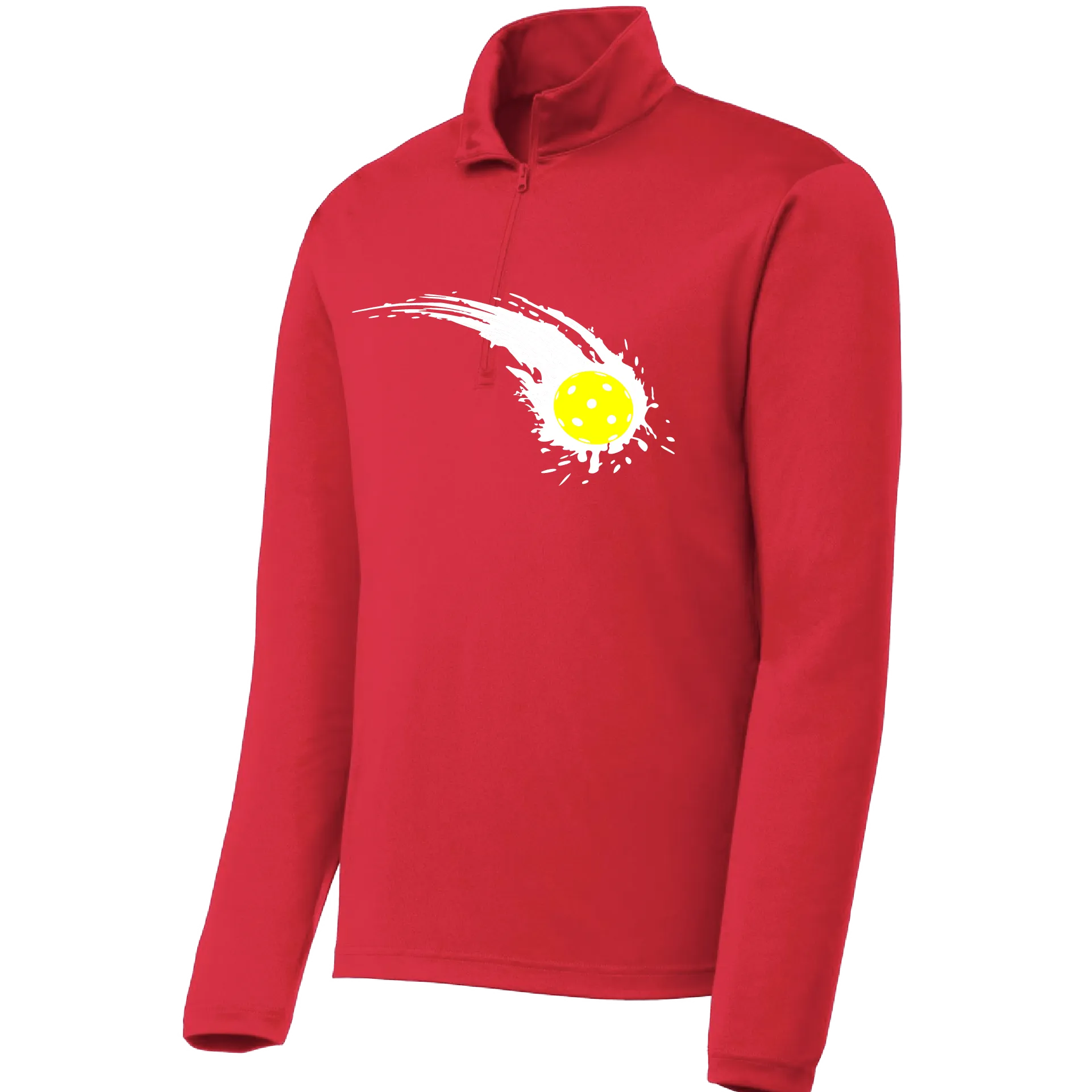 Pickleball Impact | Men's 1/4 Zip Long Sleeve Pullover Athletic Shirt | 100% Polyester