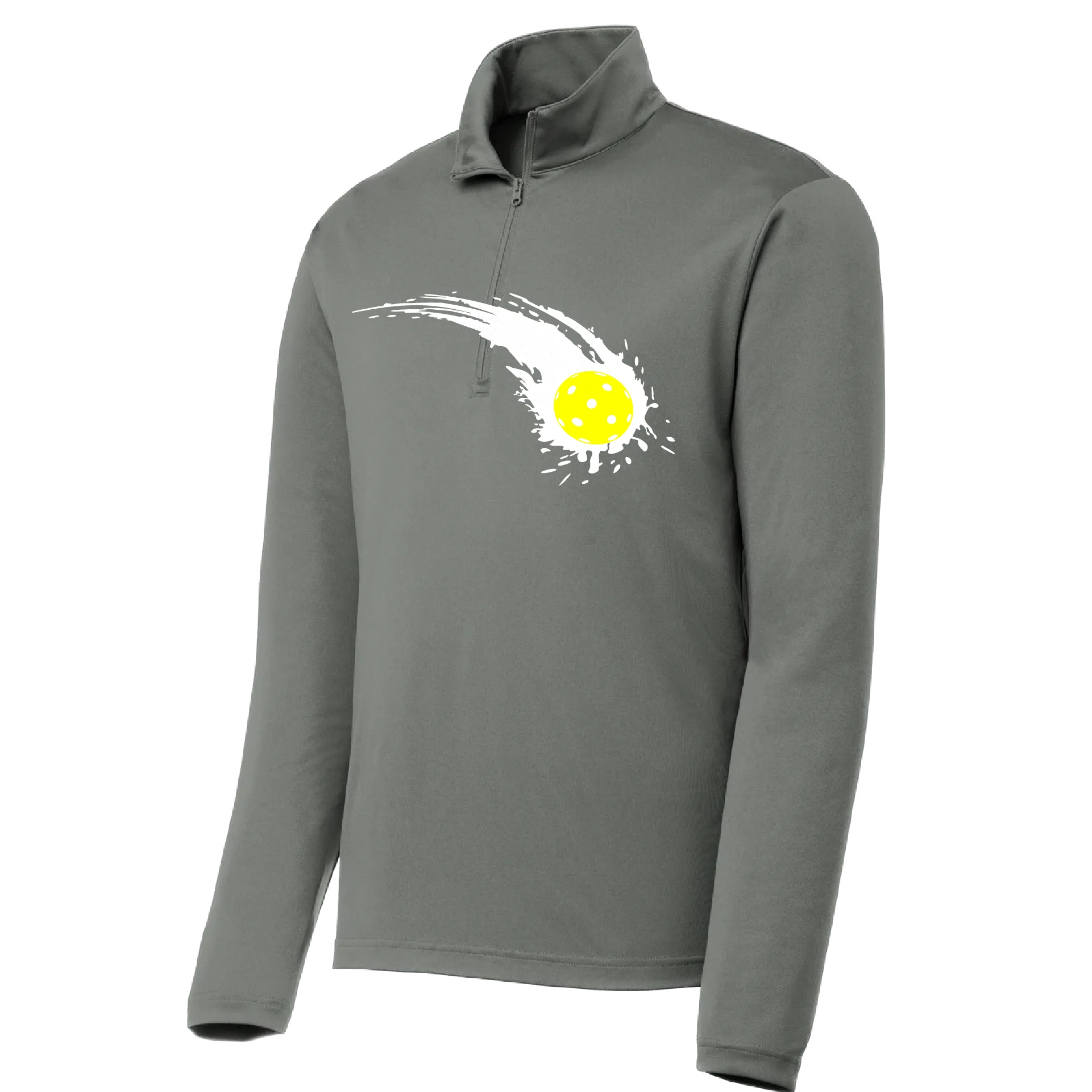 Pickleball Impact | Men's 1/4 Zip Long Sleeve Pullover Athletic Shirt | 100% Polyester