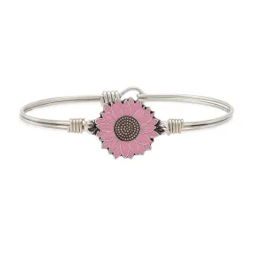 Pink Sunflower Bangle Bracelet