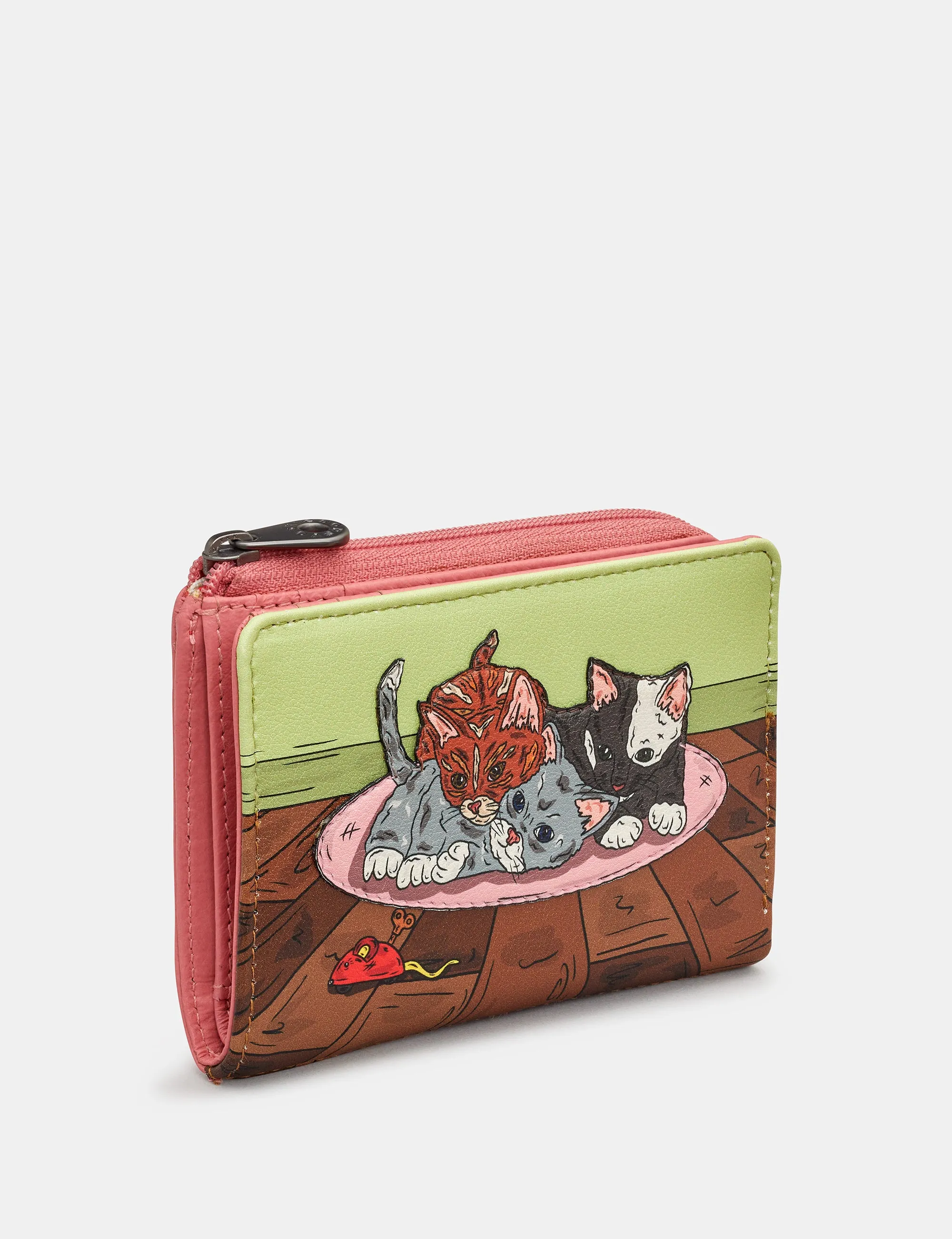 Playtime Kittens Leather Flap Over Purse