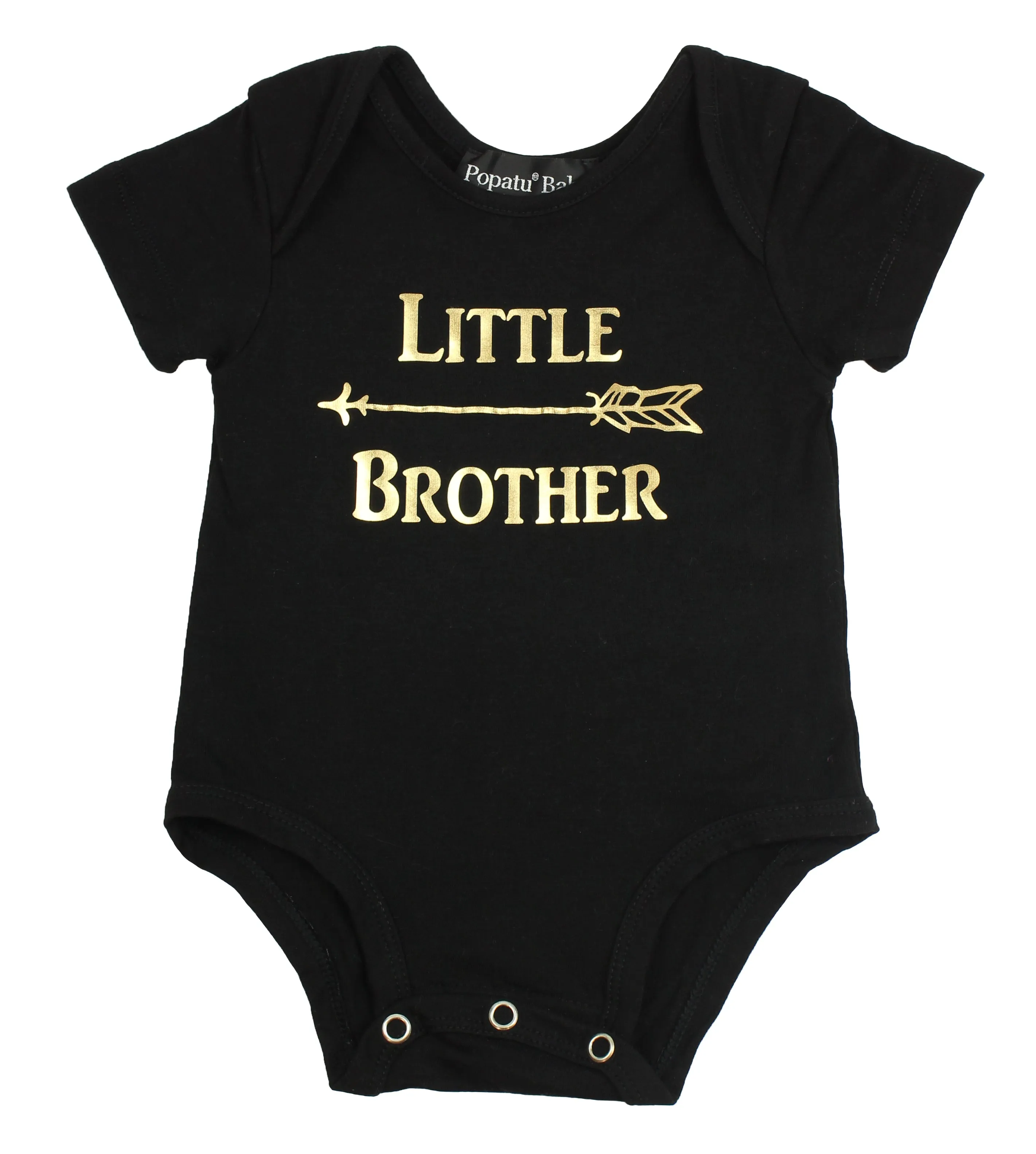 Popatu Black Infant Bodysuit Little Brother