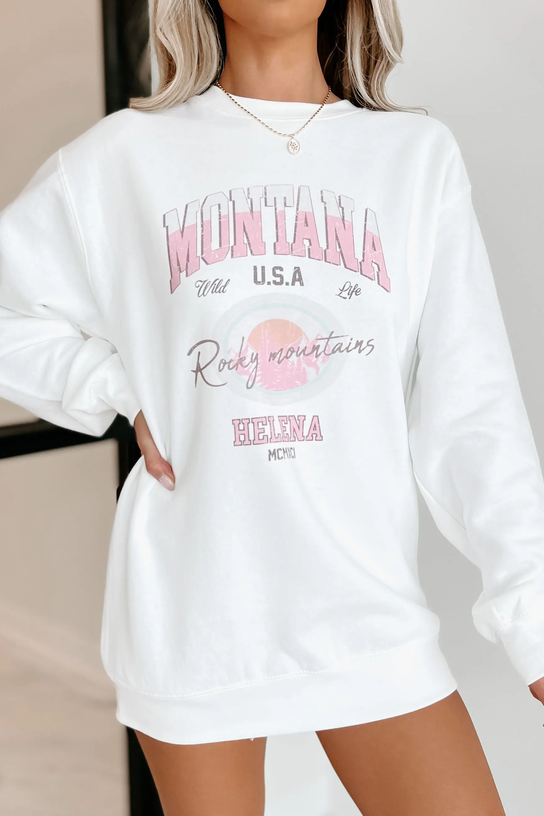 "Montana Rocky Mountains" Graphic - Multiple Shirt Options (White) - Print On Demand