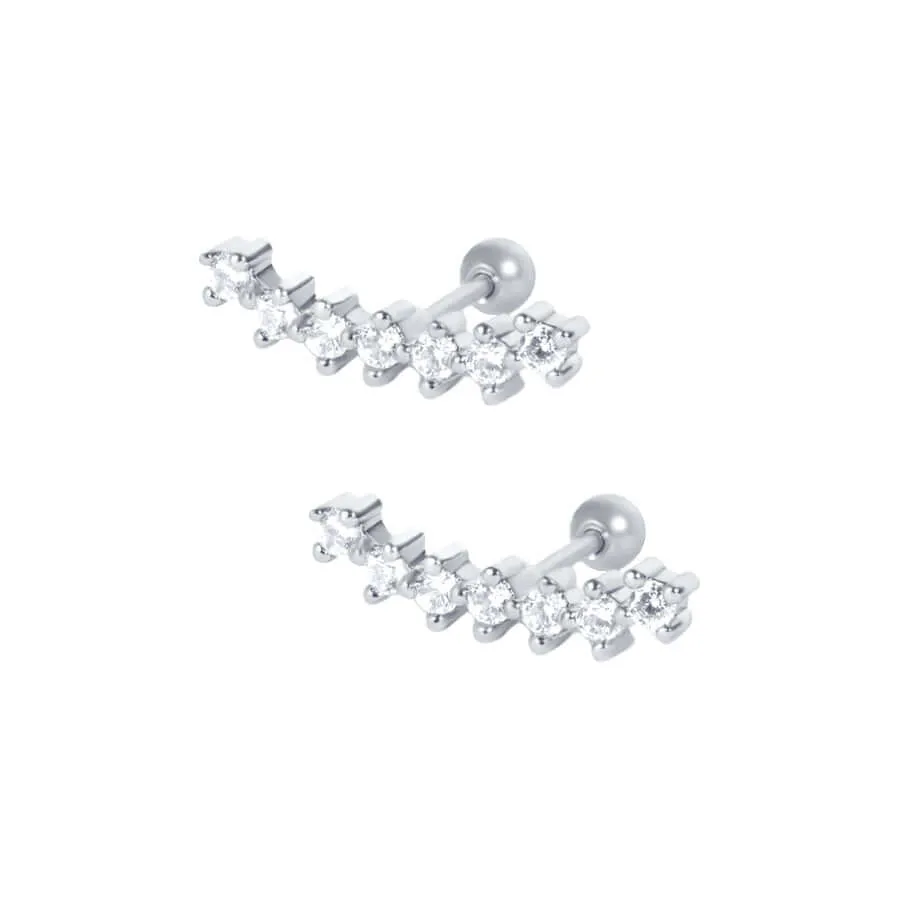 Razor Crawler Piercing Barbell Ball Back Earrings Sleeper Earrings