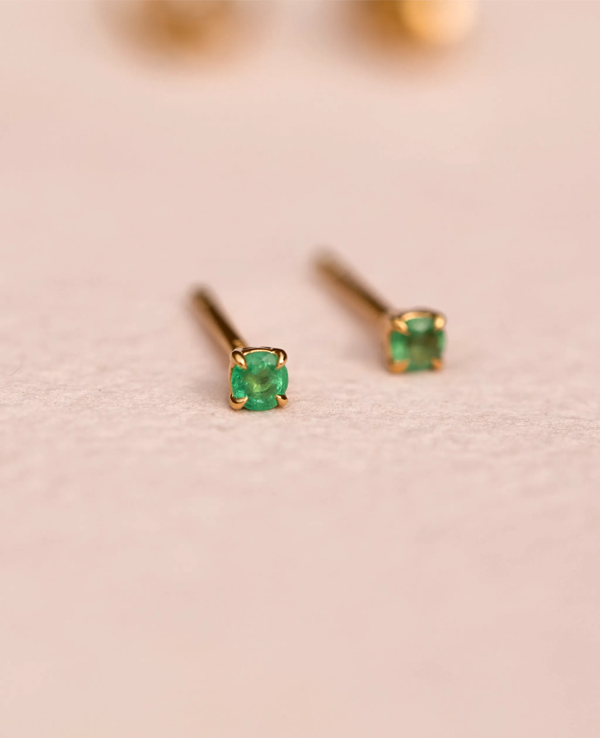 *SAMPLE SALE* Mini Emerald Studs Gold