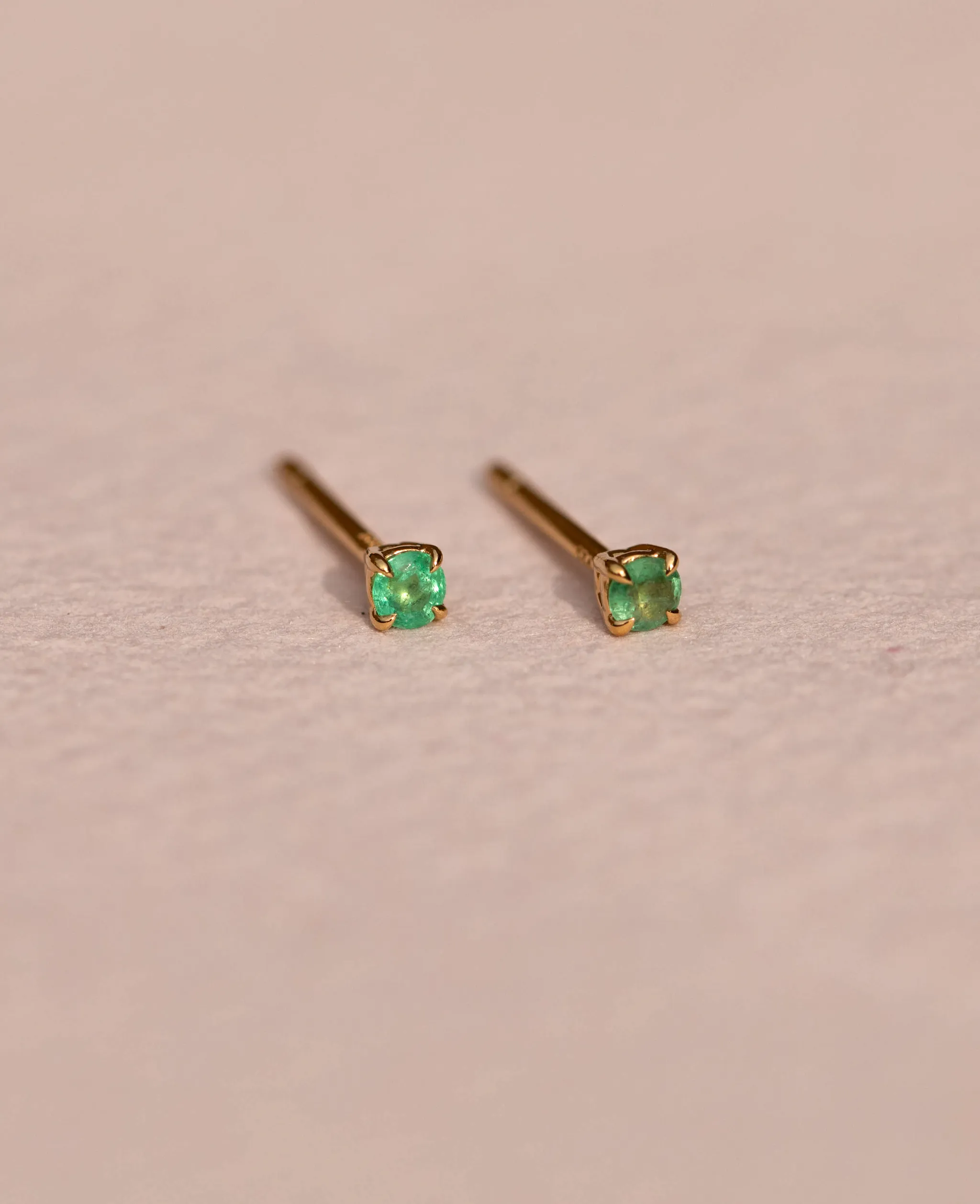 *SAMPLE SALE* Mini Emerald Studs Gold