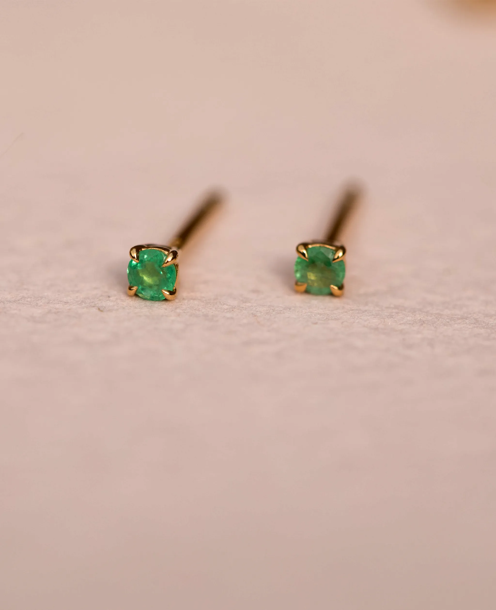 *SAMPLE SALE* Mini Emerald Studs Gold