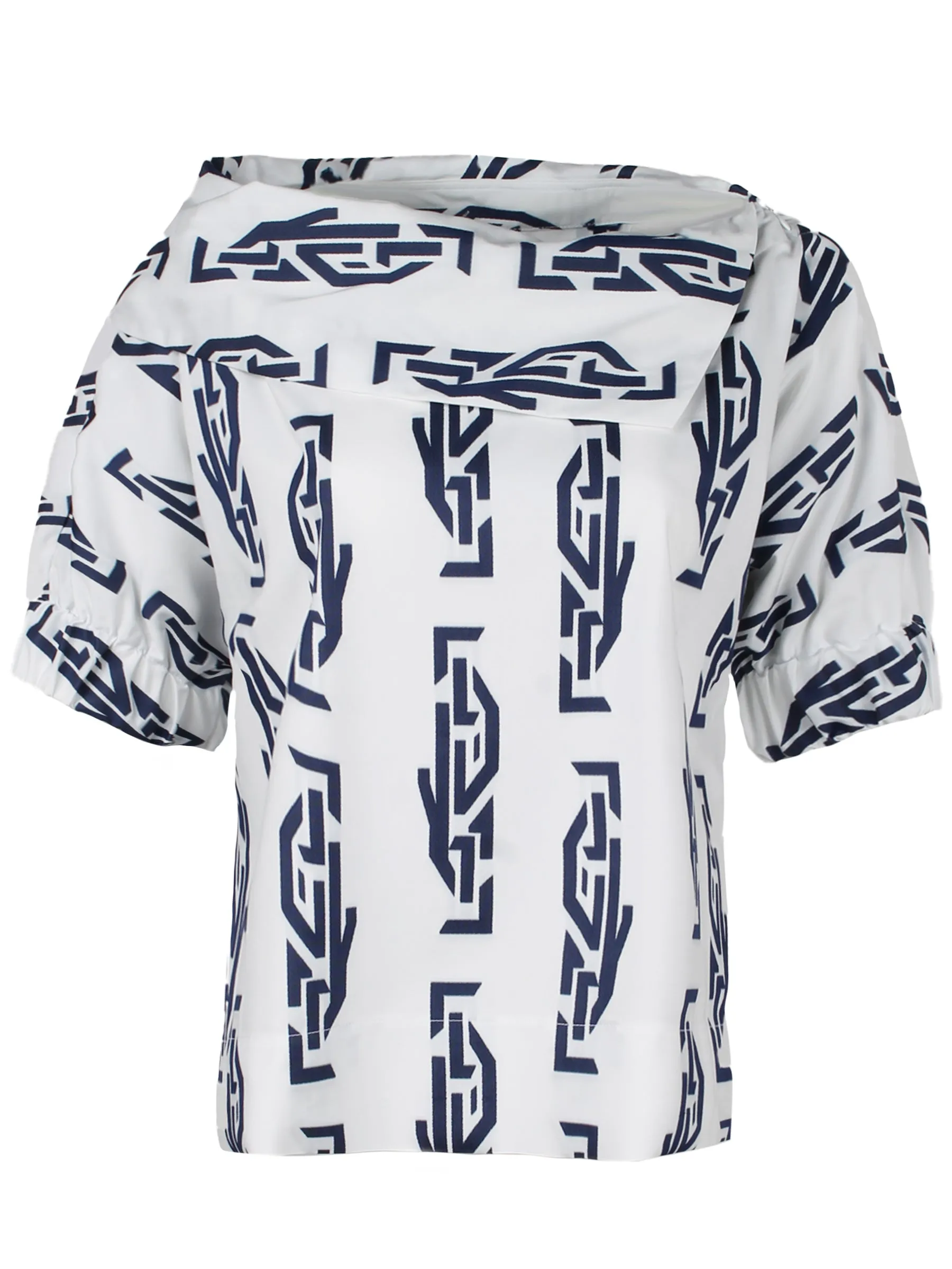 Skipper Top Greek Key Jacquard