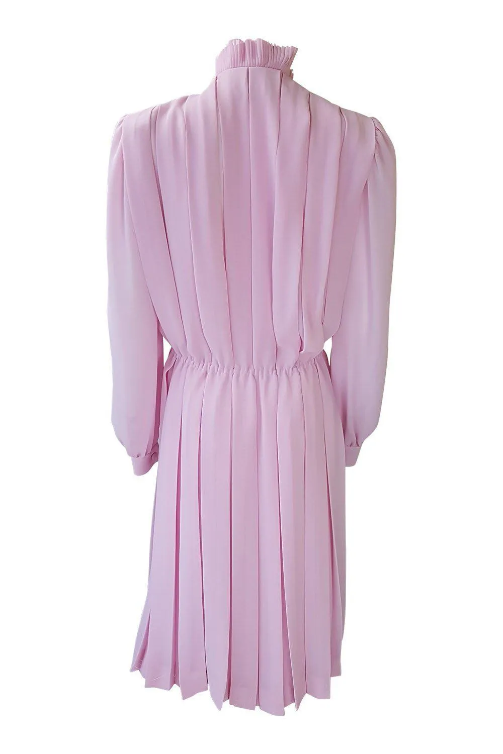 THE WHITE HOUSE Vintage Pink Pleated Long Sleeve Dress (44)