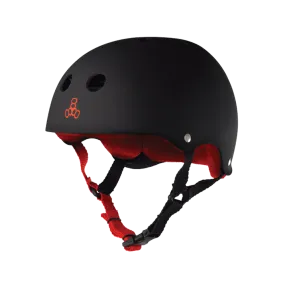 Triple 8 Sweatsaver Helmet - Black Rubber/Red