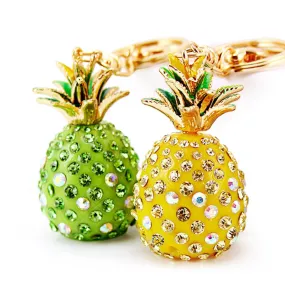 Tropical Fruit Pineapple Crystal Keychains