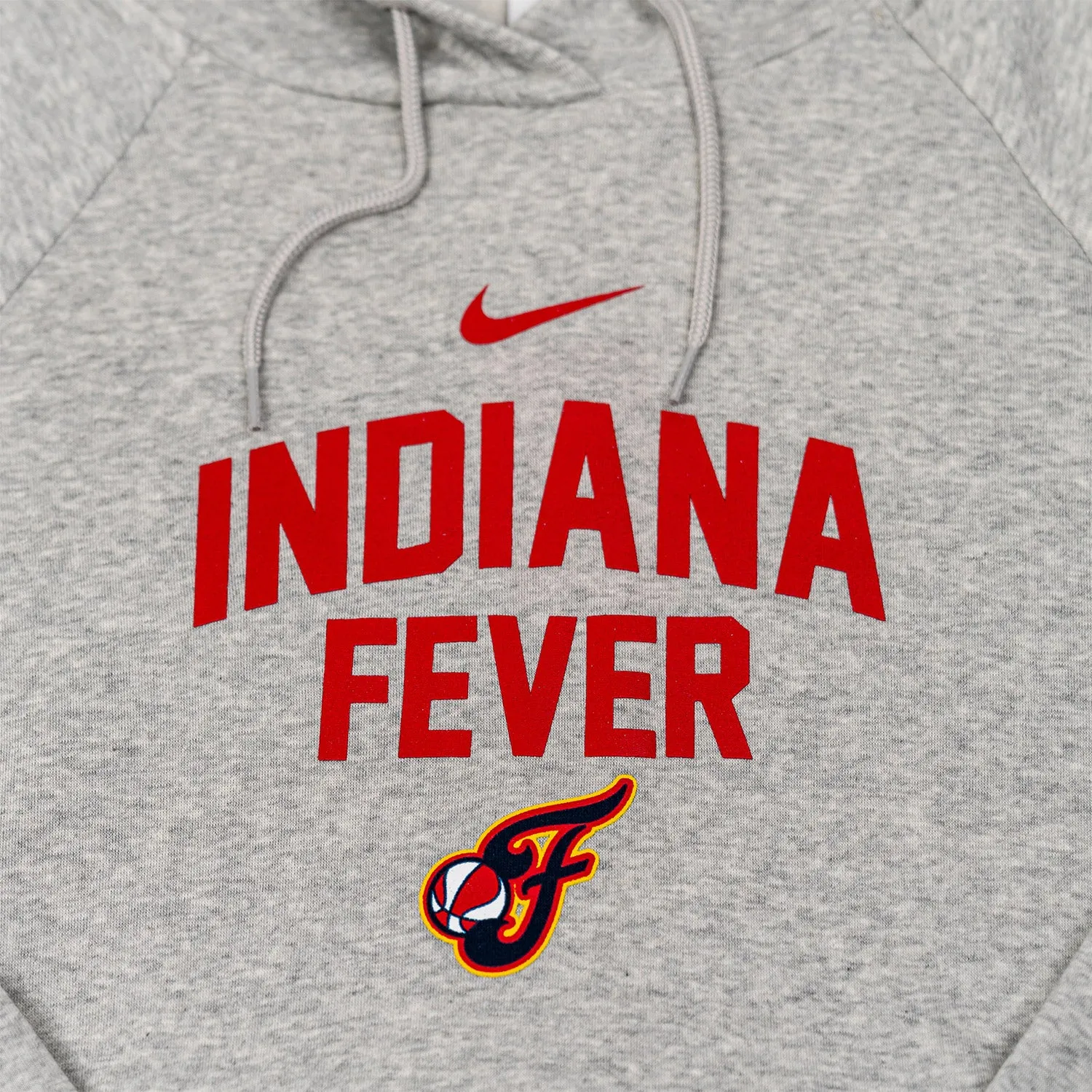 Womens Indiana Fever Wordmark With Logo Varsity Hooded Sweatshirt in Grey by Nike