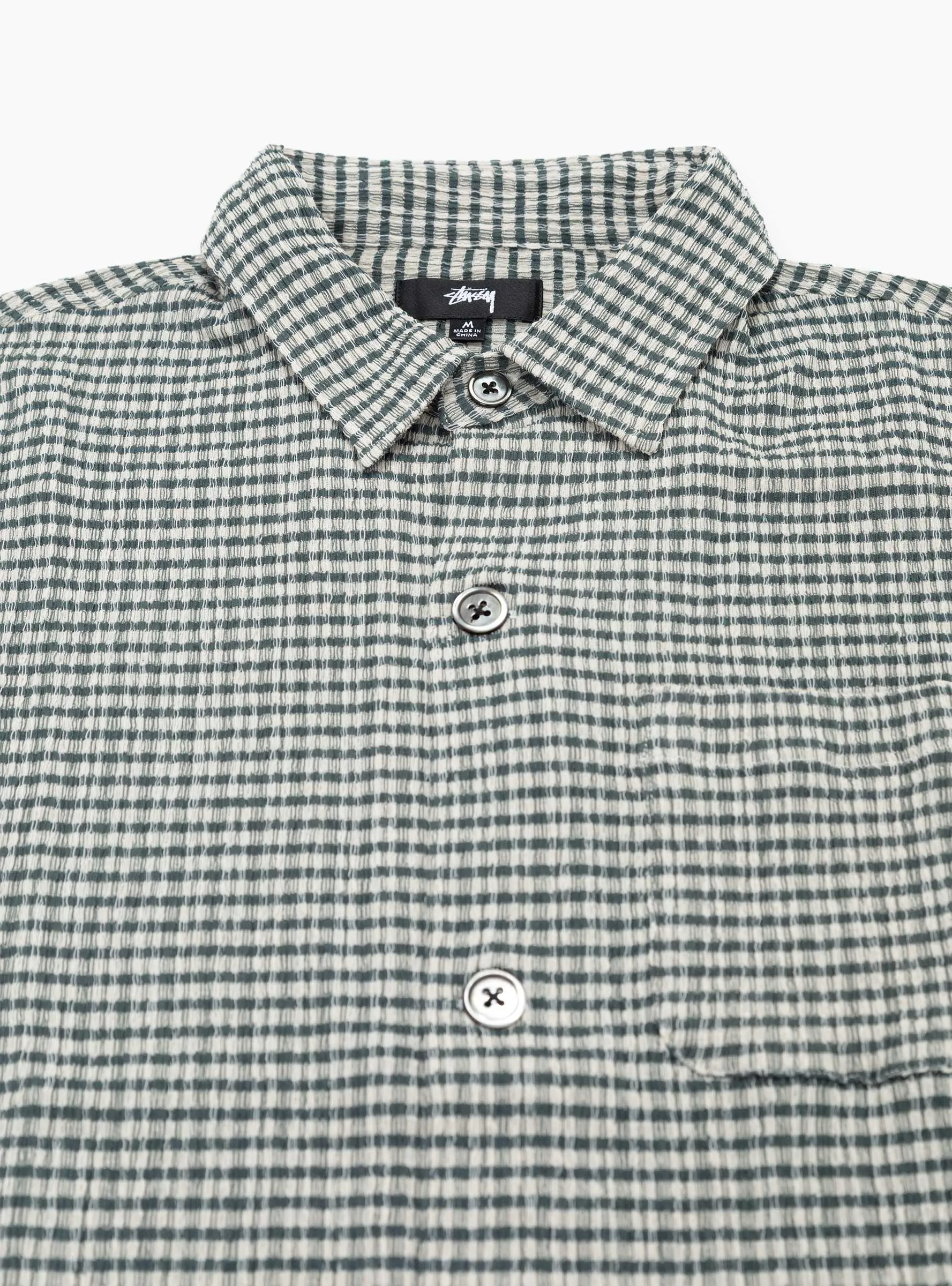 Wrinkly Shirt Green Gingham